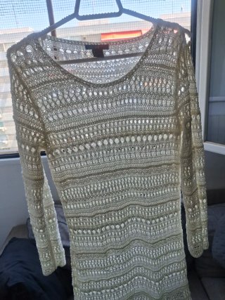 Vestido H&M crochet blanco talla única