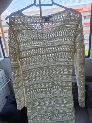 Vestido H&M crochet blanco talla única