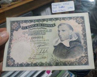 Billete 500 pesetas 1946 Padre Vitoria posguerra