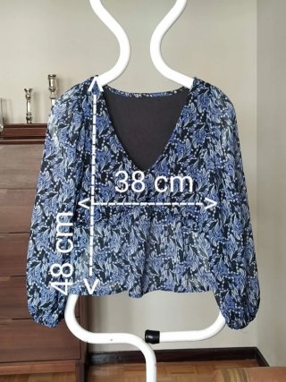 Blusa estampado boho azul mujer Talla XS