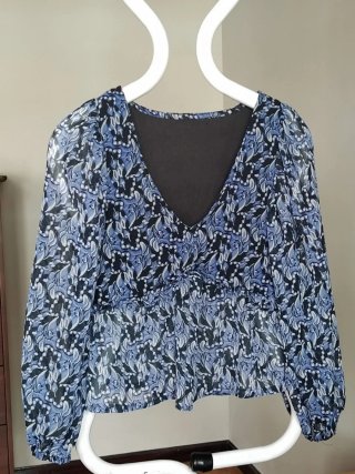 Blusa estampado boho azul mujer Talla XS