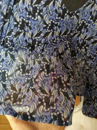 Blusa estampado boho azul mujer Talla XS