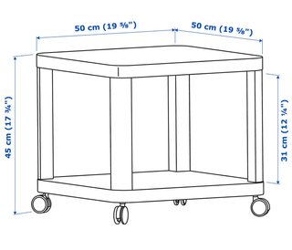 Mesa auxiliar IKEA TINGBY cristal