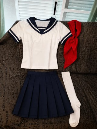 Disfraz Cosplay Colegial Azul y Blanco