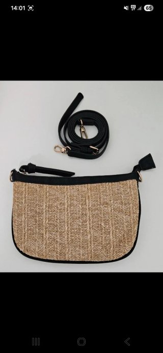 Bolso de rafia y piel pieces