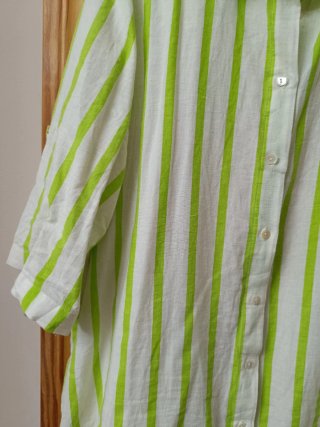 Camisa Relaxo Verde Menta y Blanco Talla 5XL/50