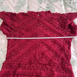 Blusa Sfera Encaje Manga Corta granate