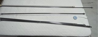 6 Barras Cortina Metal Plata y una blanca