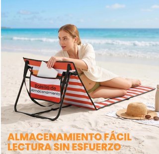 2 Esterillas Playa Plegables Rayas Naranja