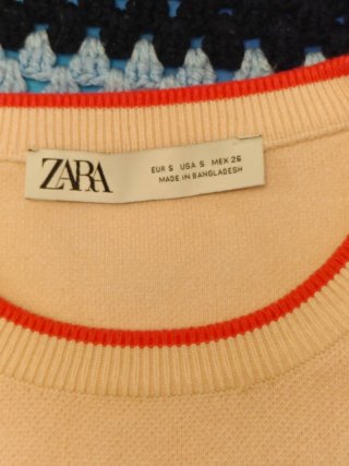Chaleco  top Zara Rombos Rosa y Rojo