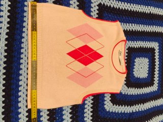 Chaleco  top Zara Rombos Rosa y Rojo