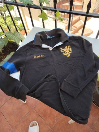 Polo Ralph Lauren XL Negro Dorado y azul y dorado