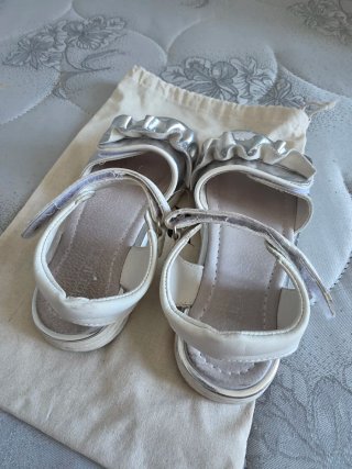 Sandali bambina Cult argento e bianche N.30