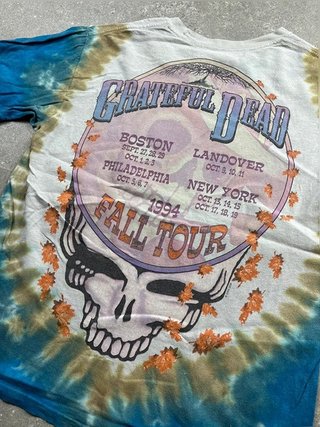 Vintage Grateful Dead Tee Shirt Fall Tour 1994 Liquid Blue