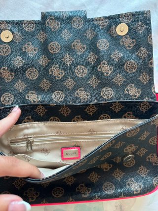 Bolso Guess Hombro Fucsia Marrón Sin Usar