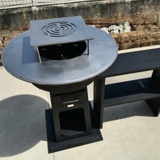 Braciere Barbecue Artigianale Ø90cm con Piastra