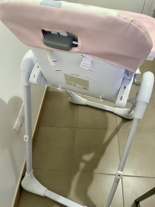 Trona bebé rosa plegable con bandeja