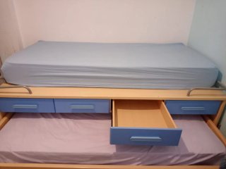 Escritorio y cama nido con cajones