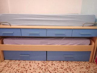 Escritorio y cama nido con cajones