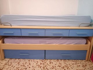 Escritorio y cama nido con cajones