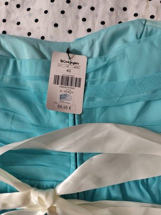 Vestido palabra de honor azul