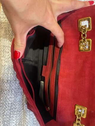 Bolso Uterqüe cadena dorada rojo
