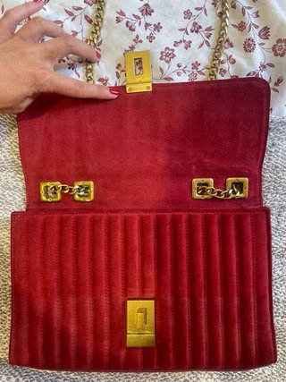 Bolso Uterqüe cadena dorada rojo