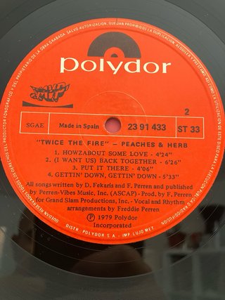 Peaches & Herb - Twice the Fire Vinilo