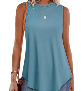 Blusa sin mangas verde mujer