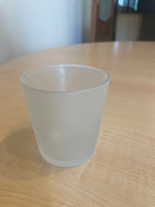 Bicchierino vetro satinato per candele.