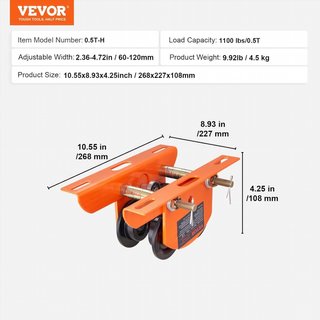 VEVOR Carro portapolipasto acero ajustable 0,5T