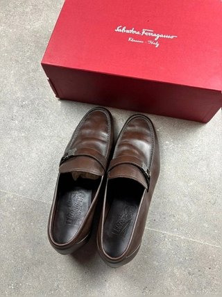 Mocassino Loafer Salvatore Ferragamo 100% vera Pelle Suola Gommata Con Dustbag
