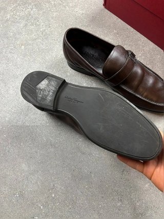 Mocassino Loafer Salvatore Ferragamo 100% vera Pelle Suola Gommata Con Dustbag