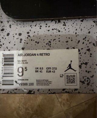 NIKE AIR JORDAN 4 X OFF WHITE TAGLIA 43