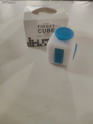 Fidget Cube Antiestrés Blanco y Azul