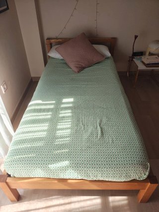 Cama individual de madera 90cm