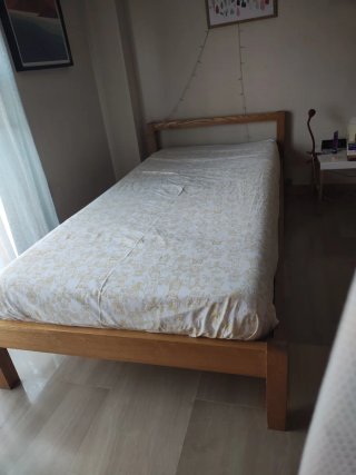 Cama individual de madera 90cm