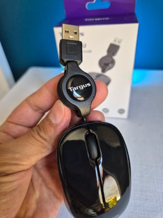 Mini Ratón Retráctil Targus AMU75EU Negro