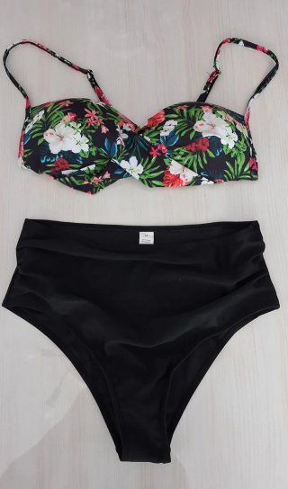 Bikini Talle Alto Estampado Tropical