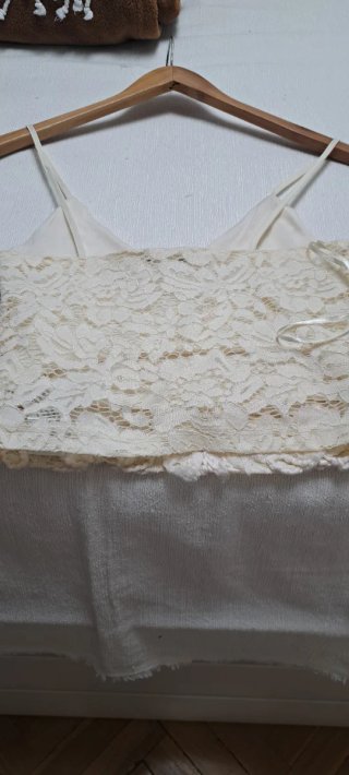 Top Zara Encaje Beige Talla S