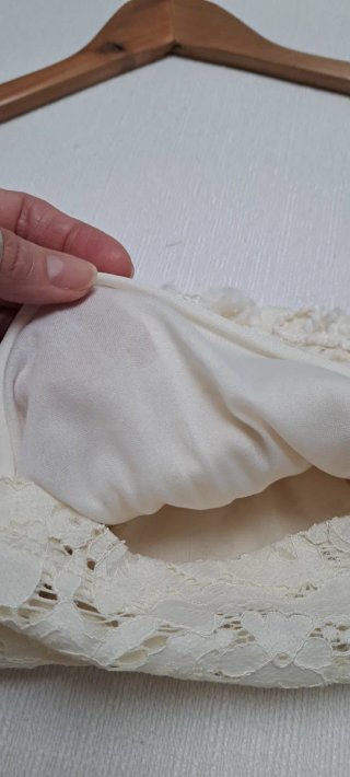 Top Zara Encaje Beige Talla S
