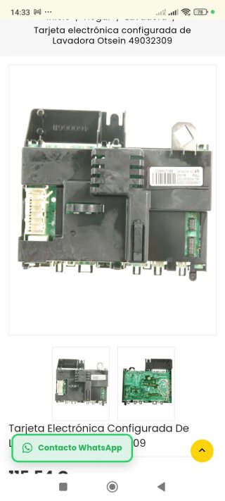 Tarjeta electrónica configurada, lavadora otsein