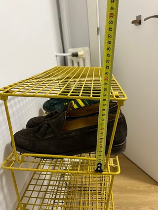 Estante Zapatero Metálico Amarillo y Negro