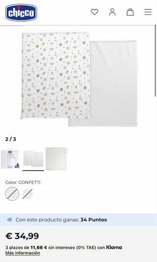 Cuna colecho Chicco + juego de sabanas y mosquiter