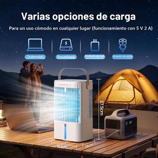 Enfriador de aire portátil con depósito de agua