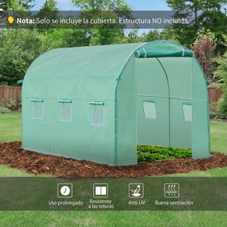 Plásticos para Invernaderos 3x2x2 m Cubierta Verde