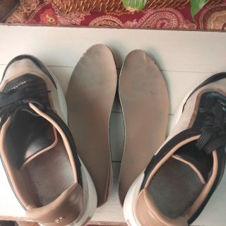 Zapatillas Max Mara Piel Beige y Negra