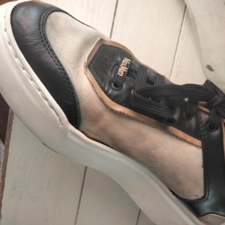 Zapatillas Max Mara Piel Beige y Negra