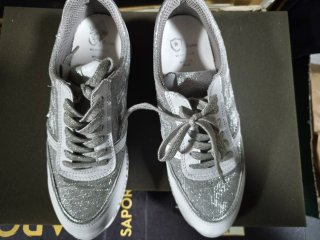Sneakers donna pelle con glitter n 40
