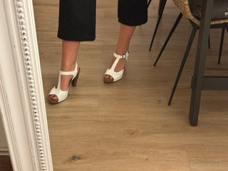 Tacones blancos de plataforma